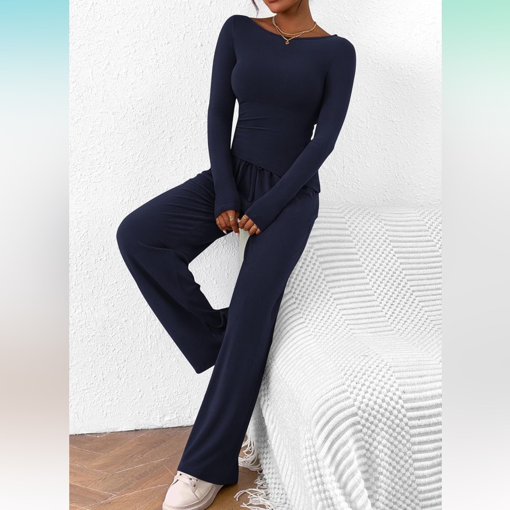 Women's Navy Wide Leg Jumpsuit